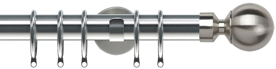 Speedy Poles Apart 28mm Pole Cylinder Satin Silver, Ball