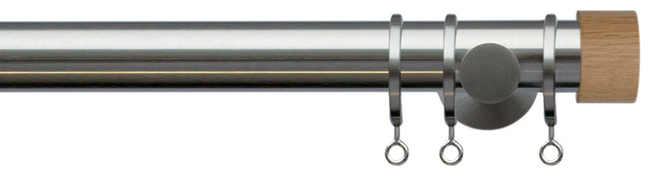 Jones Lunar 28mm Matt Nickel Pole, Oak Endcap