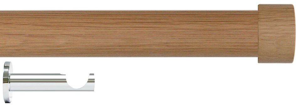 Jones Lunar 28mm Eyelet Pole Oak & Chrome, Oak Endcap