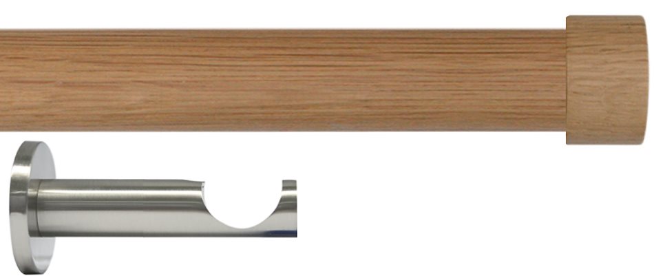 Jones Lunar 28mm Eyelet Pole Oak & Matt Nickel, Oak Endcap