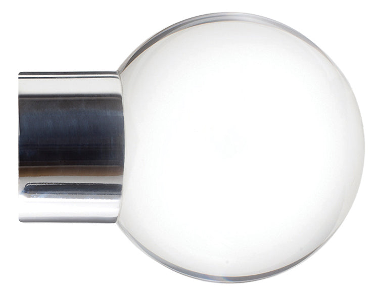 Jones Strand 35mm Pole Finial Only Chrome, Acrylic Ball