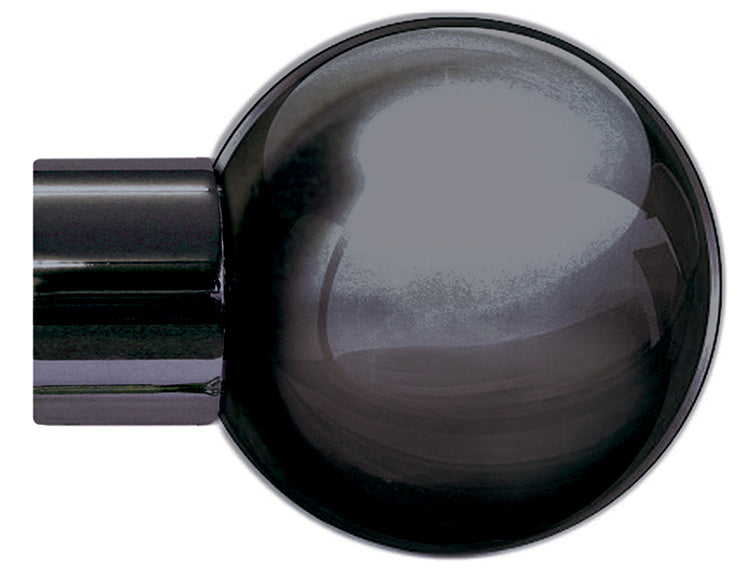 Jones Strand 35mm Pole Finial Only, Metal Ball, Black Nickel