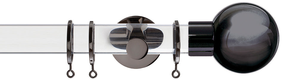 Jones Strand Acrylic 35mm Pole, Black Nickel, Metal Ball