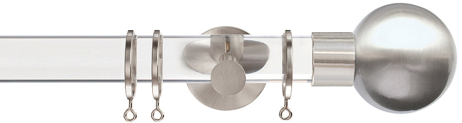 Jones Strand Acrylic 35mm Pole, Matt Nickel, Metal Ball