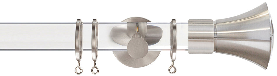 Jones Strand Acrylic 35mm Pole, Matt Nickel, Metal Cone