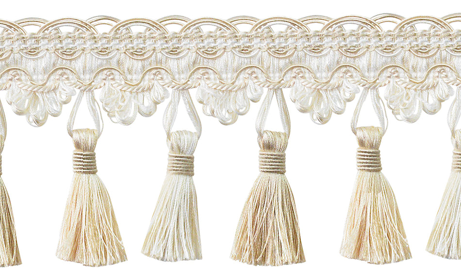 Jones Venice Tassel Fringe Trimming, Vanilla