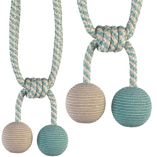 Hallis Jazz Ball Rope Tieback Aqua Linen