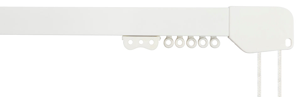 Hallis Superglide Flat Corded Metal Curtain Track, White
