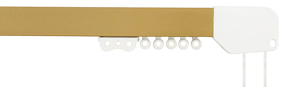 Hallis Superglide Flat Corded Metal Curtain Track, Gold
