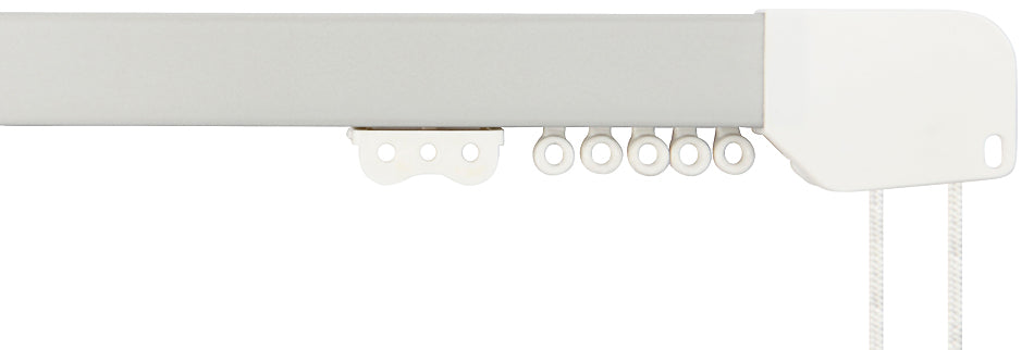 Hallis Superglide Flat Corded Metal Curtain Track, Silver