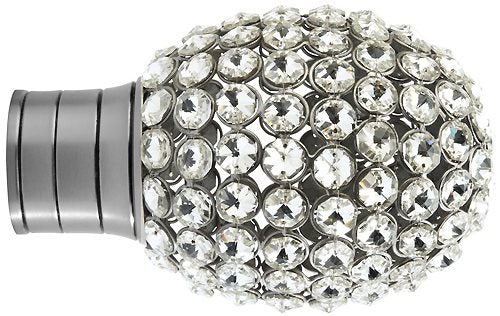 Galleria G2 50mm Finial Brushed Silver Clear Jewelled Bulb