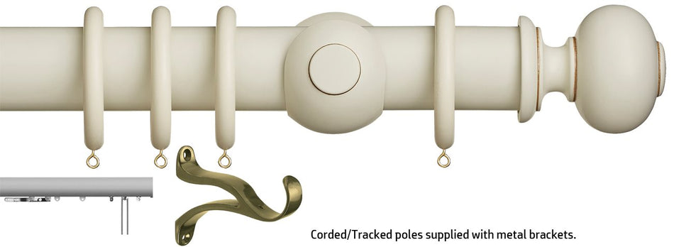 Museum 45mm & 55mm Corded/Tracked Pole Antique White Parham