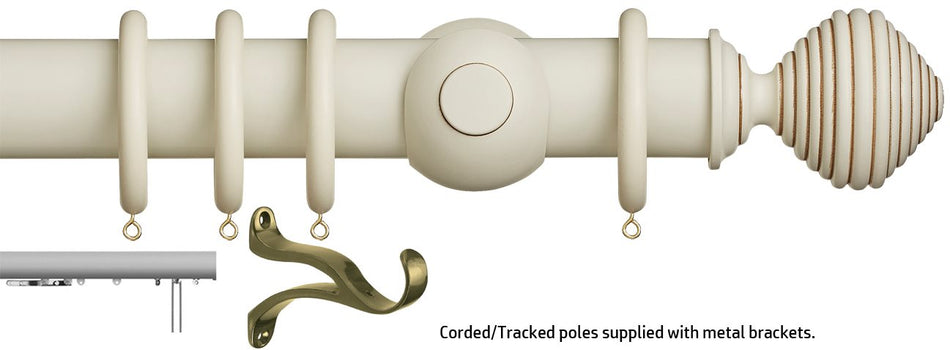 Museum 45mm & 55mm Corded/Tracked Pole Antique White Dune