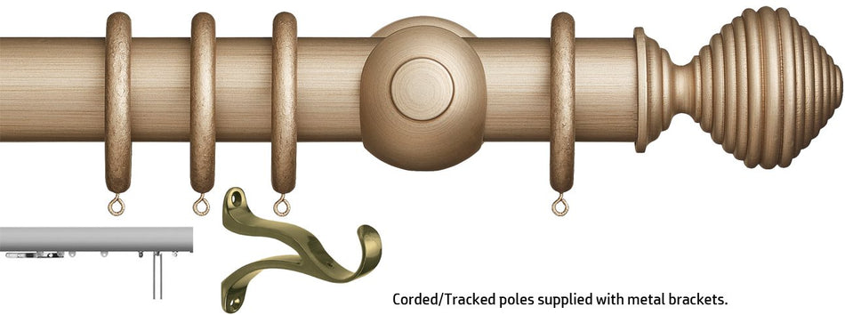 Museum 45mm & 55mm Corded/Tracked Pole Satin Oyster Dune