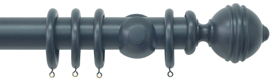 Jones Estate 50mm Handcrafted Wood Pole Airforce, Ribbed Ball