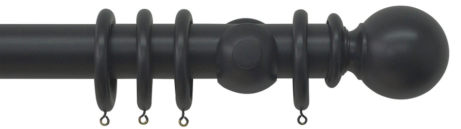 Jones Estate 50mm Handcrafted Wood Pole Charcoal, Ball