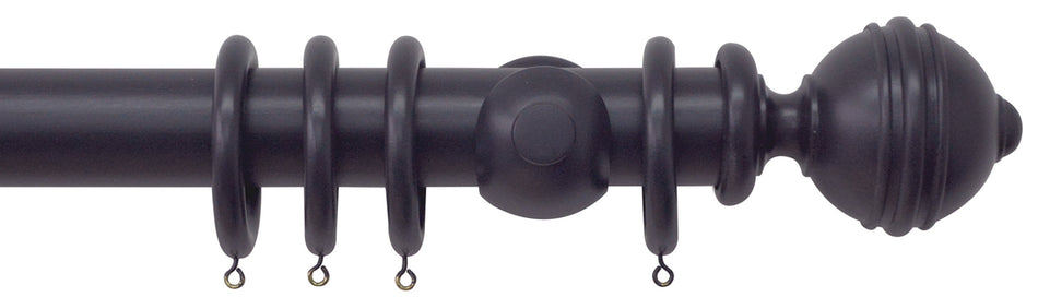 Jones Estate 50mm Handcrafted Wood Pole Juniper, Ribbed Ball