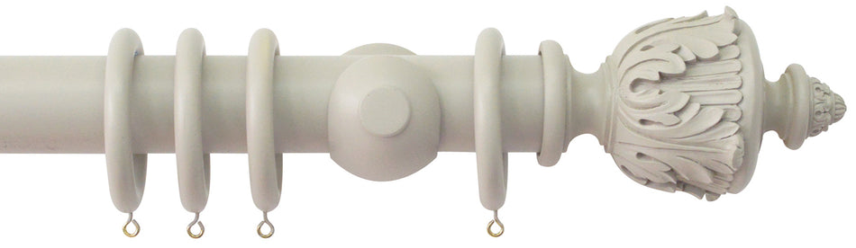Jones Estate 50mm Handcrafted Wood Pole Clay, Acanthus