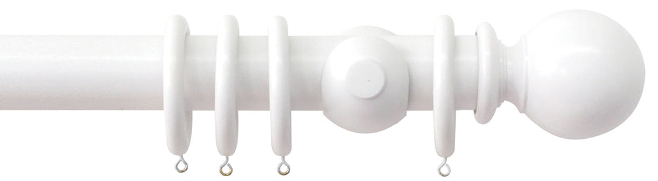 Jones Estate 50mm Handcrafted Wood Pole Alabaster, Ball