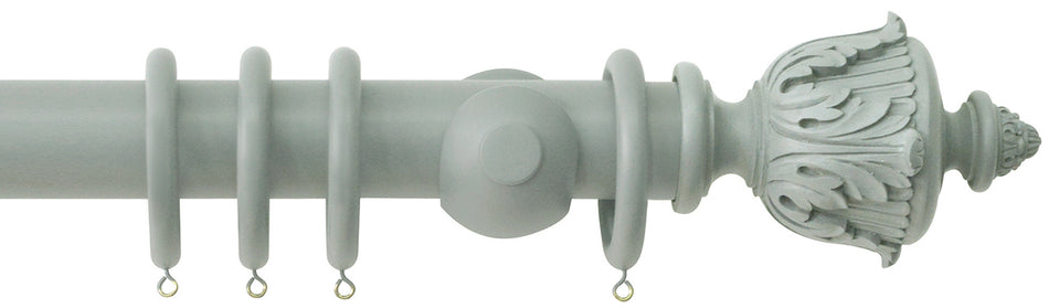 Jones Estate 50mm Handcrafted Wood Pole Mercury, Acanthus