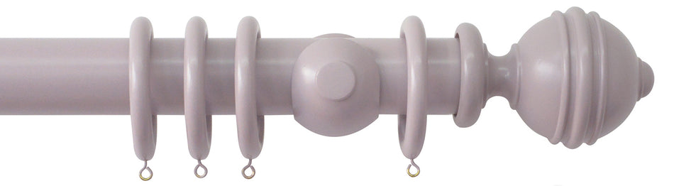 Jones Estate 50mm Handcrafted Wood Pole Heather, Ribbed Ball