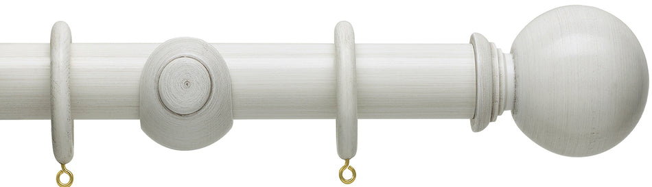 Hallis Origins 45mm Wood Pole, Chalk Stone, Ball Finial