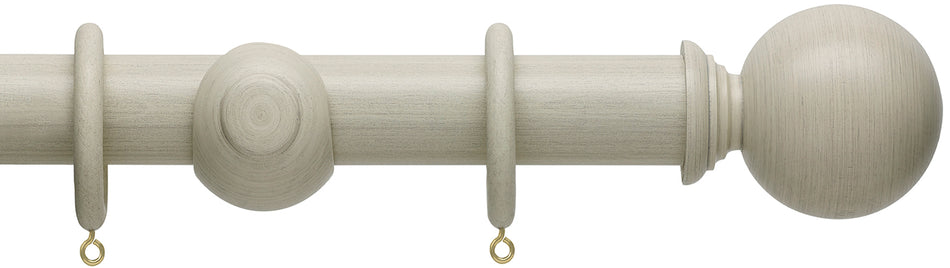 Hallis Origins 45mm Wood Pole, Limestone, Ball Finial