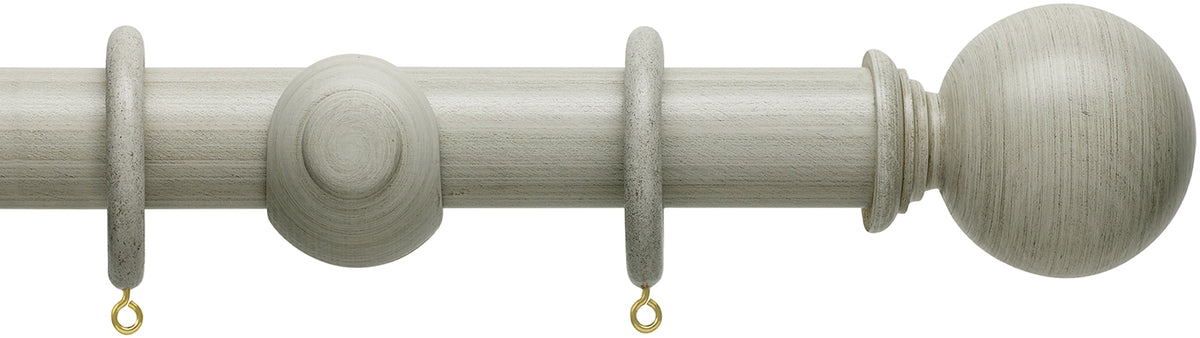 Hallis Origins 45mm Wood Pole, Flint Grey, Ball Finial