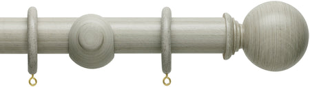 Hallis Origins 45mm Wood Pole, Flint Grey, Ball Finial