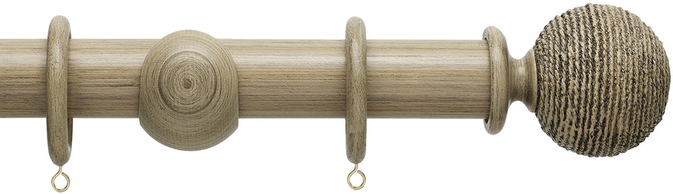 Hallis Origins 45mm Wood Pole, Quarry Stone, Twine Finial