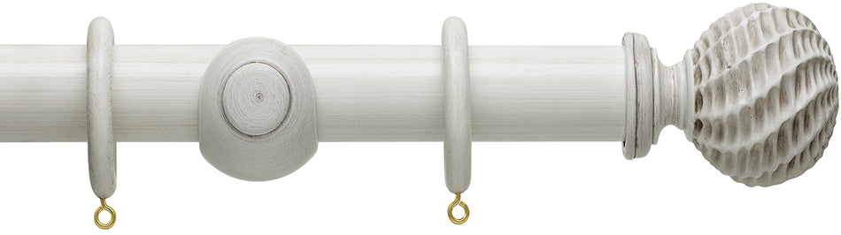 Hallis Origins 45mm Wood Pole, Chalk Stone, Ammonite Finial