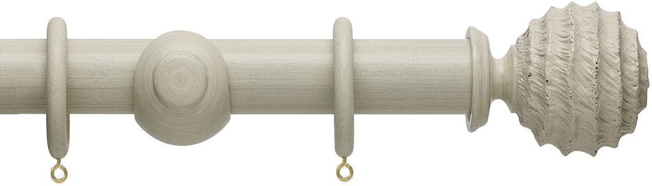 Hallis Origins 45mm Wood Pole, Limestone, Ammonite Finial