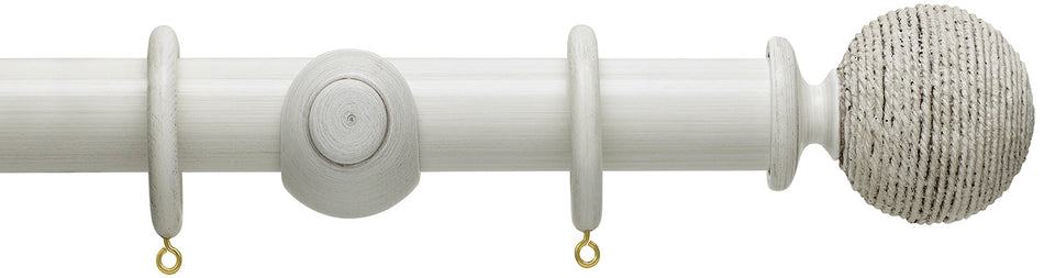 Hallis Origins 35mm Wood Pole, Chalk Stone, Twine Finial
