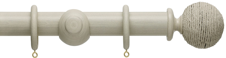 Hallis Origins 35mm Wood Pole, Limestone, Twine Finial