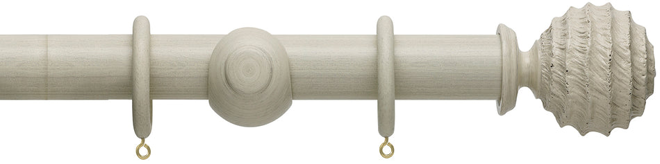 Hallis Origins 35mm Wood Pole, Limestone, Fossil Ball Finial