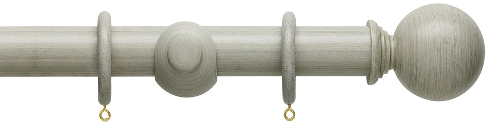 Hallis Origins 35mm Wood Pole, Flint Grey, Ball Finial