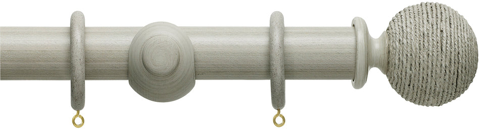 Hallis Origins 35mm Wood Pole, Flint Grey, Twine Finial