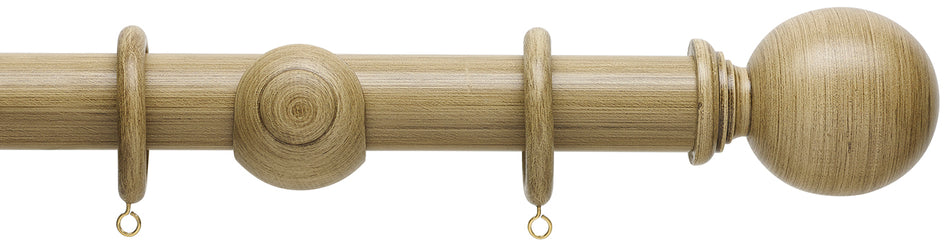 Hallis Origins 35mm Wood Pole, Shale, Ball Finial