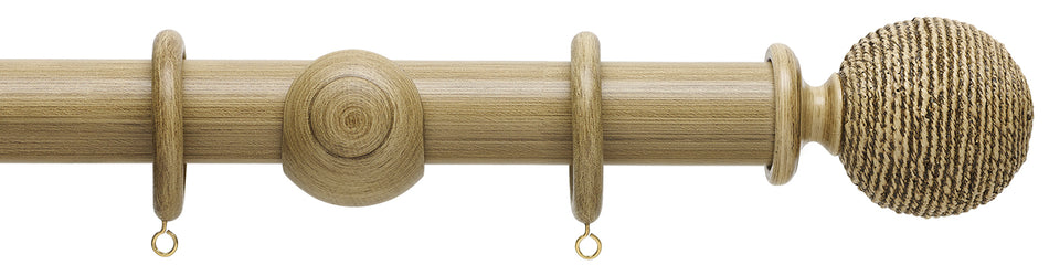 Hallis Origins 35mm Wood Pole, Shale, Twine Finial