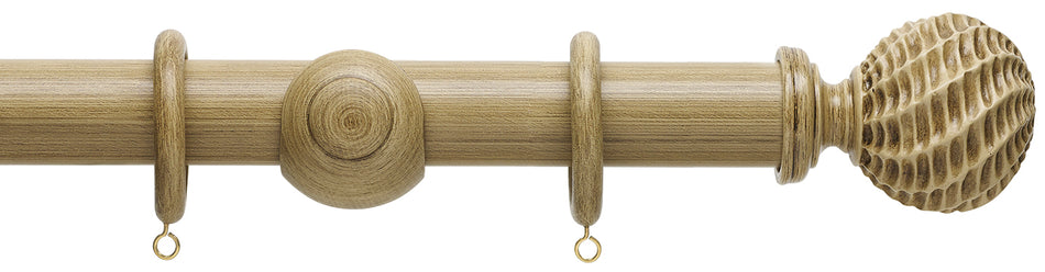 Hallis Origins 35mm Wood Pole, Shale, Ammonite Finial