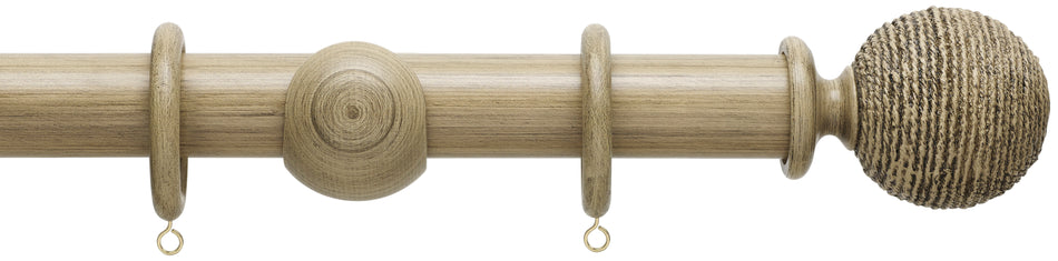 Hallis Origins 35mm Wood Pole, Quarry Stone, Twine Finial