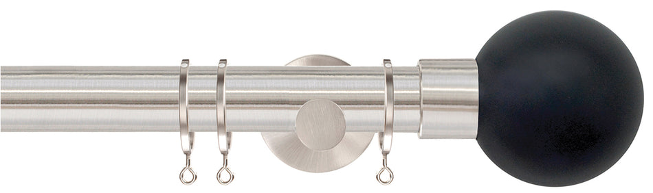 Jones Strand 35mm Pole Matt Nickel, Charcoal Painted Ball
