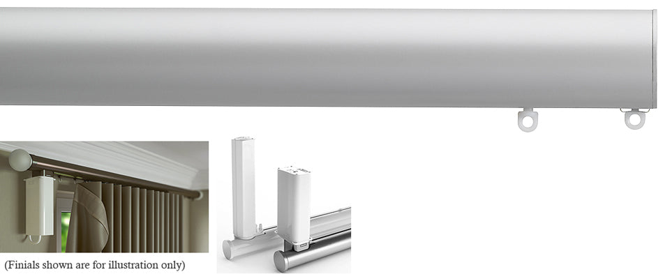 Silent Gliss Electric Metropole 50mm 7650 5190 Motor Anodic Grey Flush End Cap