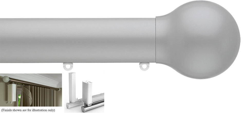 Silent Gliss Electric Metropole 50mm 7650 5190 Motor Anodic Grey Ball Finial