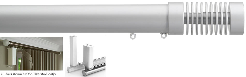 Silent Gliss Electric Metropole 50mm 7650 5190 Motor Anodic Grey Groove Cylinder