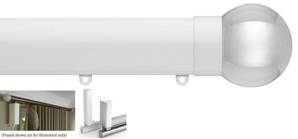 Silent Gliss Electric Metropole 50mm 7650 5190 Motor White Clear Glass Ball