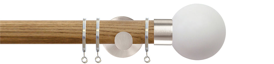 Jones Strand 35mm Wood Pole Light Oak, Matt Nickel Painted Ball, Stone