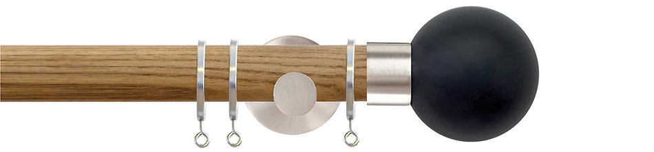 Jones Strand 35mm Wood Pole Light Oak, Matt Nickel Painted Ball, Charcoal