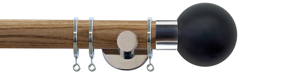 Jones Strand 35mm Wood Pole Light Oak, Chrome Painted Ball, Charcoal