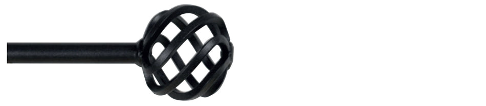 Cameron Fuller 19mm Metal Curtain Pole Black Basket